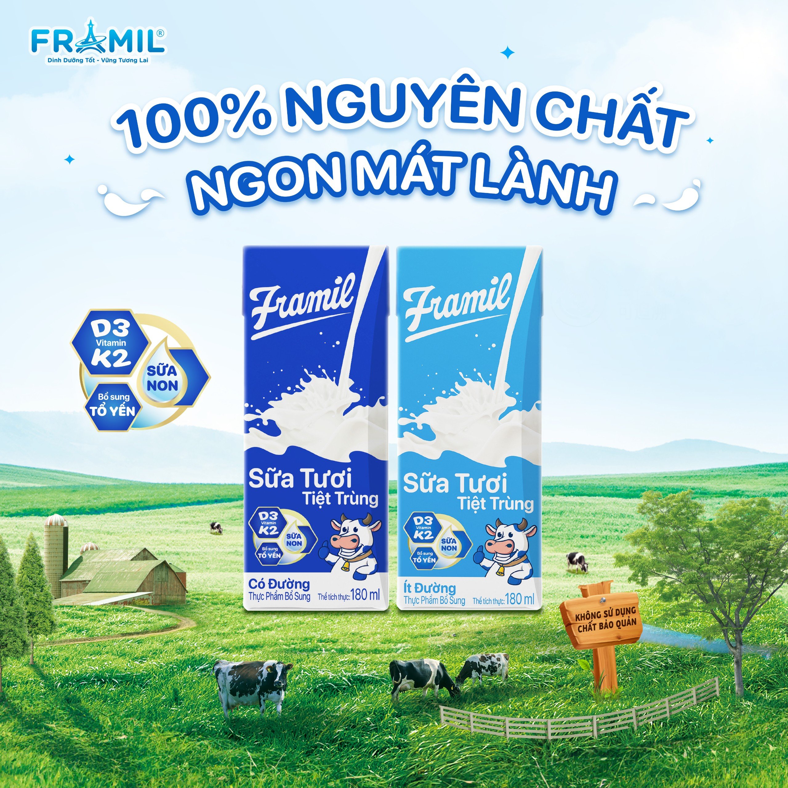 Sữa tươi 100% nguyên chất Framil